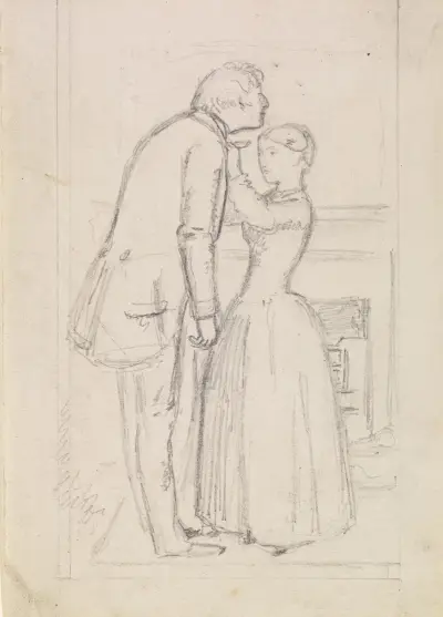 Wilkie Collins’s Mr Wrays Cash-Box – Figure Sketch av Sir John Everett Millais
