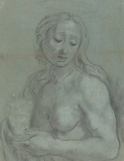 Half-Length of Mary Magdalene (verso) av Federico Barocci