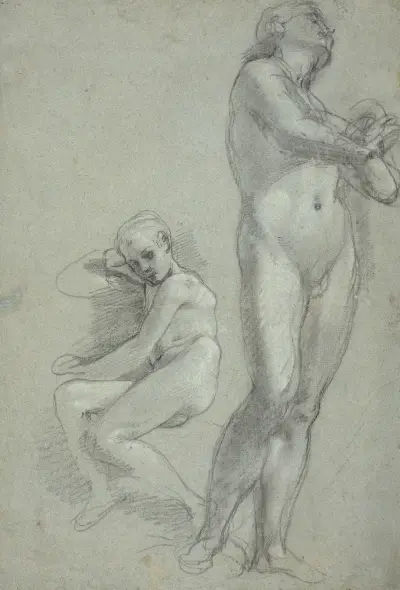 Two Nude Youths (recto) av Federico Barocci