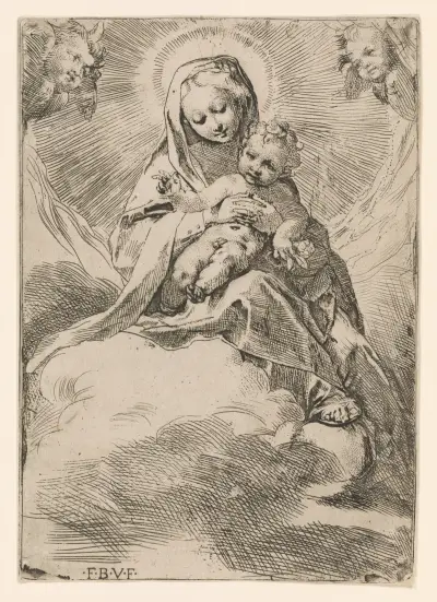 Virgin and Child in the Clouds av Federico Barocci