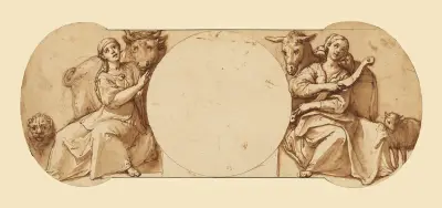 Allegories of Fortitude and Patience av Federico Zuccaro