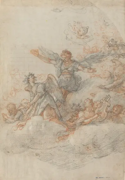 Engel und Putten in den Wolken von Federico Zuccaro
