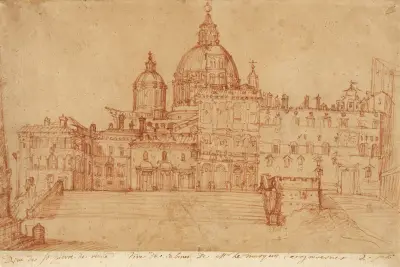 View of Saint Peter’s av Federico Zuccaro
