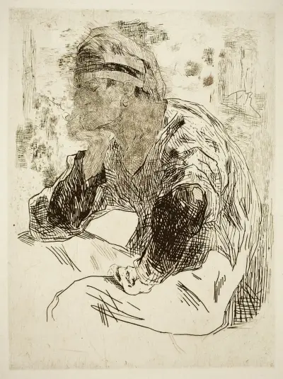 Ardennes Cattleman or The Man with the Pipe av Félicien Rops