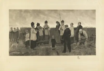 Begravning i Vallonien av Félicien Rops