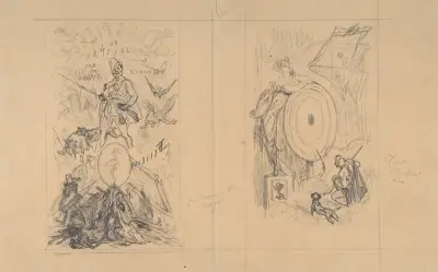 Cover designs for ‘Ulenspiegel au Salon’ av Félicien Rops