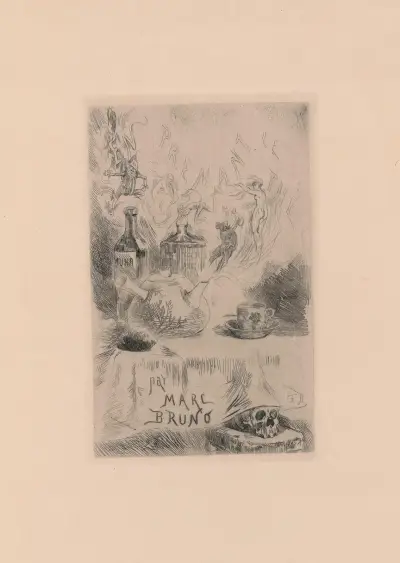 En prenant le thé av Félicien Rops