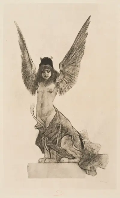 Female Sphinx or Parallel av Félicien Rops