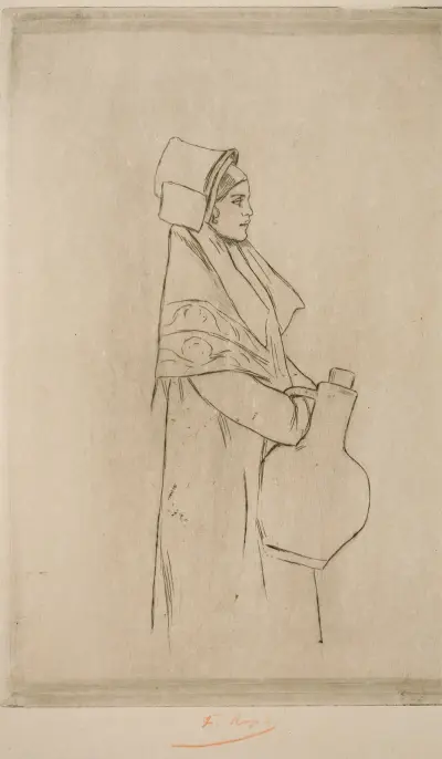 Flemish Milkmaid av Félicien Rops