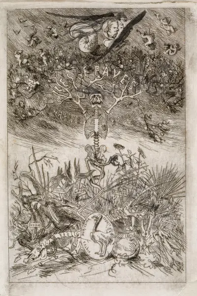 Frontispiece for ‘Les Epaves’ by Charles Baudelaire av Félicien Rops