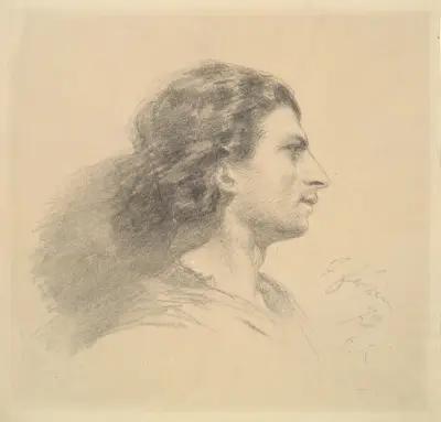 Head of a Man av Félicien Rops