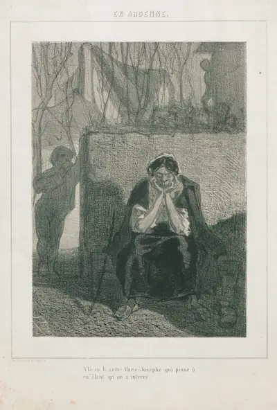 I Ardennerna; den galna Marie-Josèphe av Félicien Rops
