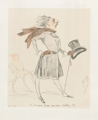 Karikatyren av poeten Barbey d’Aurévilly av Félicien Rops