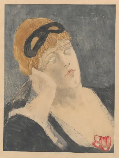 Kvinna med mask av Félicien Rops