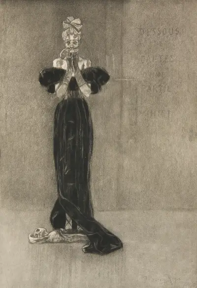 Baksidan av en whistparti av Félicien Rops