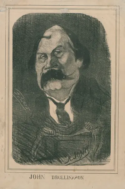 Porträtt av John Drollinason av Félicien Rops