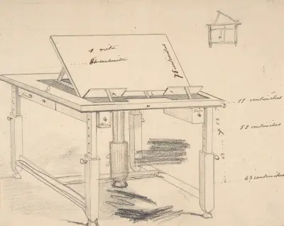Förslag till arbetsbord av Félicien Rops
