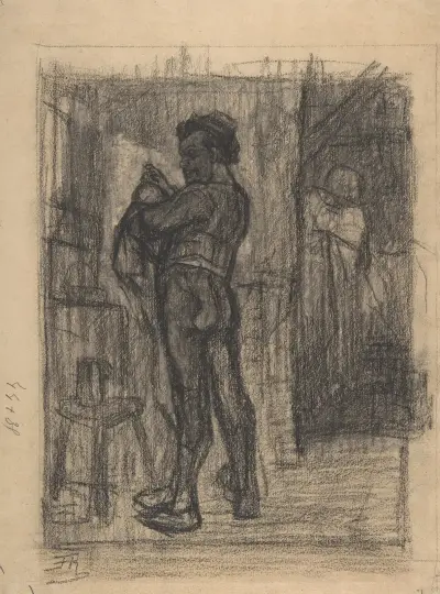 Stående man med ölstop av Félicien Rops