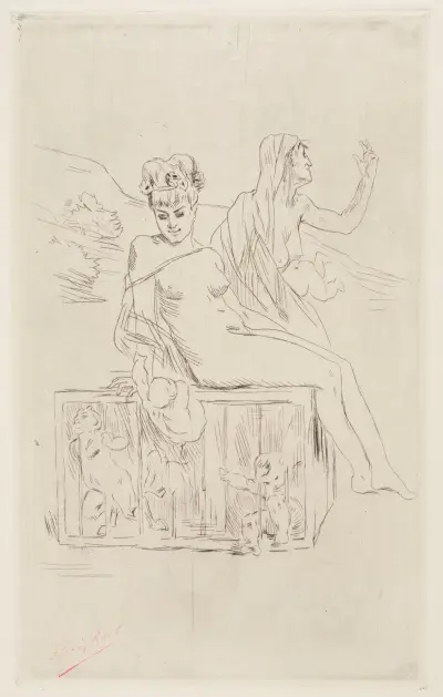 Studie till 'Kärleksmarknaden' av Félicien Rops