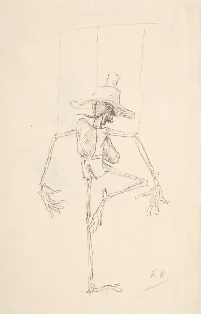 Studie av patin av Félicien Rops