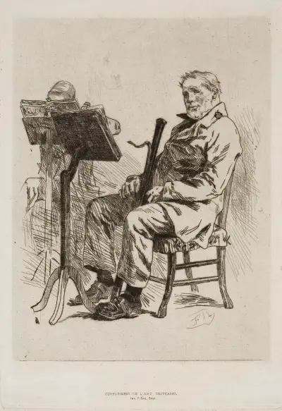 The Bassoonist (Father Much) av Félicien Rops