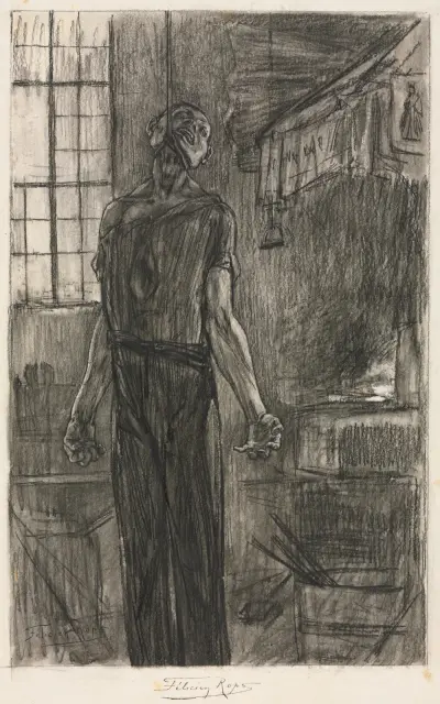 The Hanged Man in the Forge av Félicien Rops
