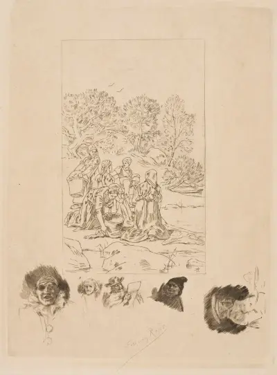 Tvätterskorna av Félicien Rops