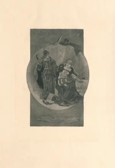 Titelplansch för 'Le roman d’une nuit' av C. Mendès av Félicien Rops