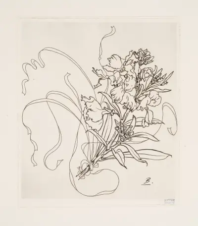 Assiette (giroflée). av Félix Bracquemond