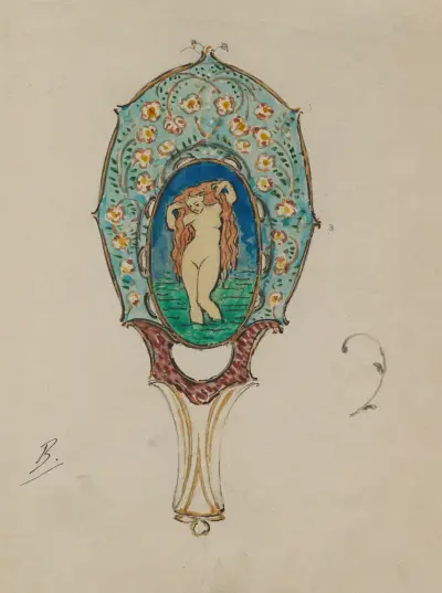 Design for a Hand Mirror, 1900 – nr 2 av Félix Bracquemond