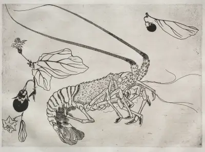 Dinner Service (Rousseau service); Large lobster with raised antenna (no. 21) av Félix Bracquemond