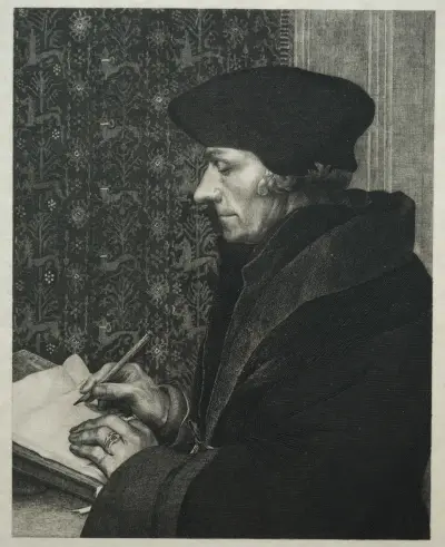 Erasmus, efter Holbein av Félix Bracquemond