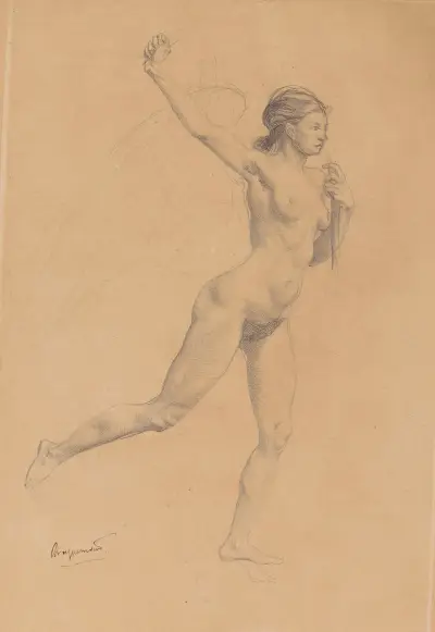 Kvinnostudie av Félix Bracquemond