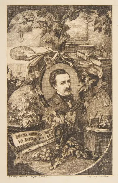 Frontespis till Champfleurys ”Les Amis de la Nature” av Félix Bracquemond