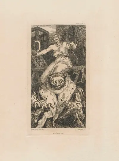 Grippeminaud, ärkehertig, kattfällarna av Félix Bracquemond