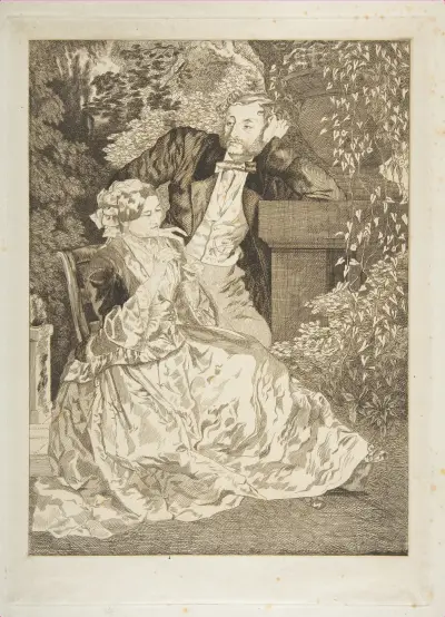 Nålbroderi av Félix Bracquemond