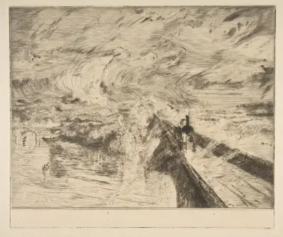 Lokomotivet av Félix Bracquemond