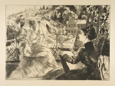 Villa Brancas terrass av Félix Bracquemond