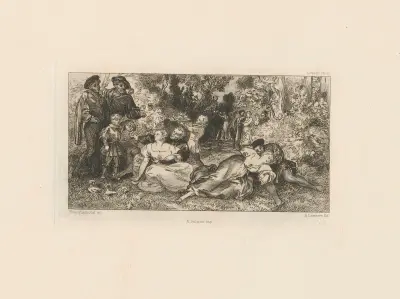Panurge mange son bled en herbe av Félix Bracquemond