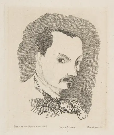 Porträtt av Charles Baudelaire av Félix Bracquemond