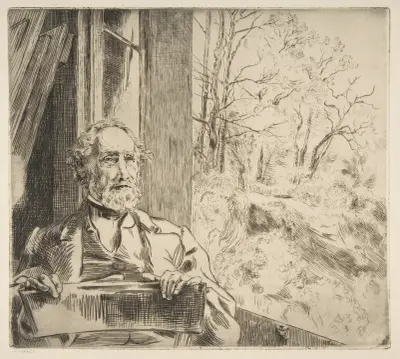 Porträtt av Meyer-Heine av Félix Bracquemond