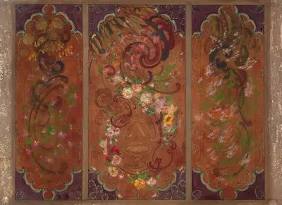 Studie för Baron Vittas skärm av Félix Bracquemond