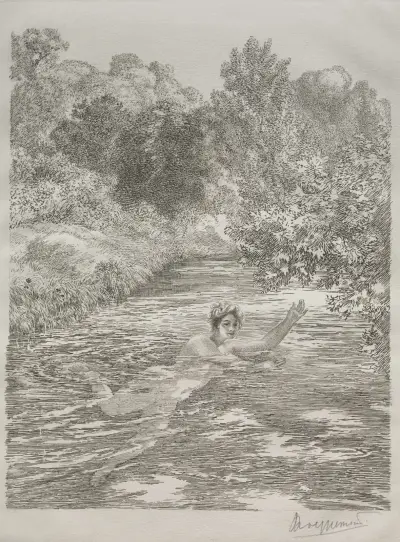 Baderskan av Félix Bracquemond