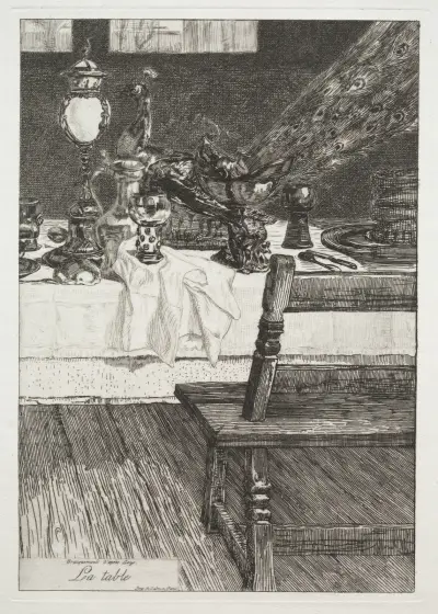Bordet, efter H. Leys av Félix Bracquemond