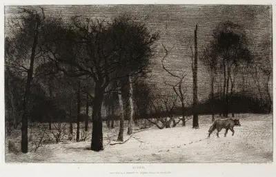 Vinter eller Vargen i snön av Félix Bracquemond
