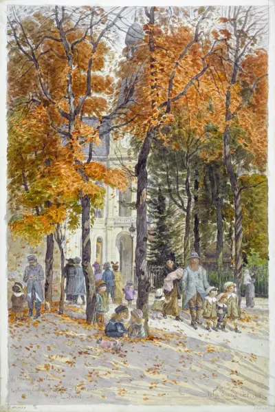 La place des Ecoles et le square de la Mairie du XIVème arrondissement av Félix Brard