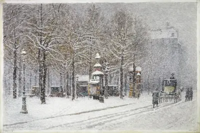 La rue Gassendi, l’avenue du Maine et la rue des Palntes sous la neige en Février 1916 av Félix Brard