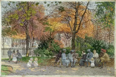 Torget vid rådhuset och pojkarnas skolgård av Félix Brard