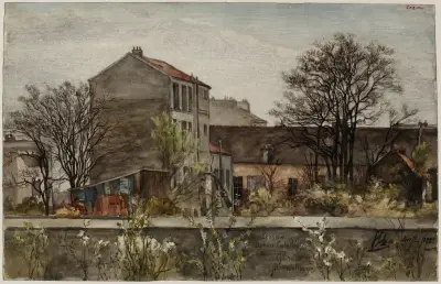 Vue de la pension Benoist Catelin au Grand-Montrouge av Félix Brard