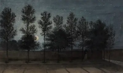 Vue de la rue Lakanal au Grand-Montrouge en 1889, effet de Lune. av Félix Brard